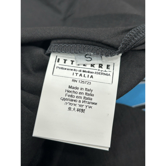 NWT Fiorucci Womens Black Blue Big Letter Logo Graphic Tshirt V Neck Size Small - Picture 7 of 8